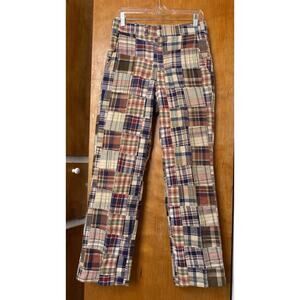 VINTAGE 60s 70s Corbin Madras Plaid Patchwork Trousers Pants Men Size 30 Preppy